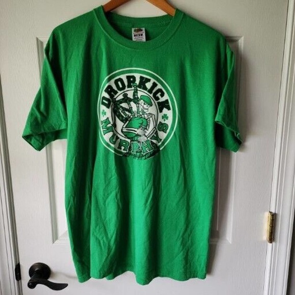 Vintage Other - Vintage Dropkick Murphys T-Shirt Skeleton Bagpipes Green made in USA Mens L